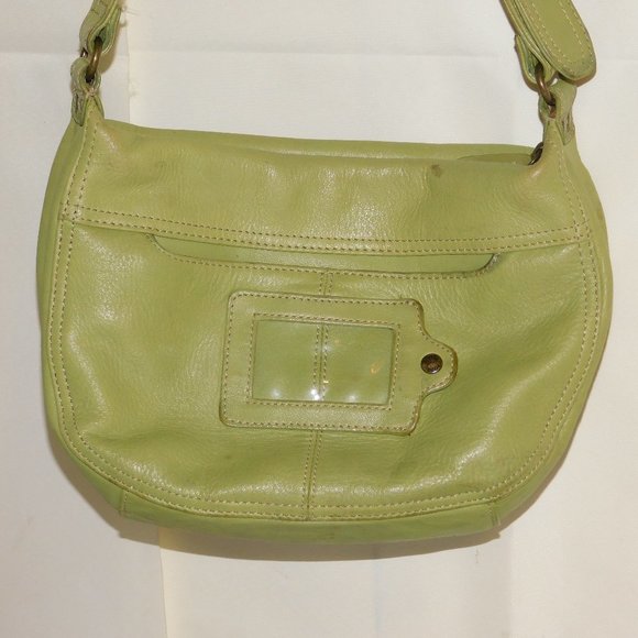 Fossil Leather Green Shoulder Bag Purse - Picture 5 of 11